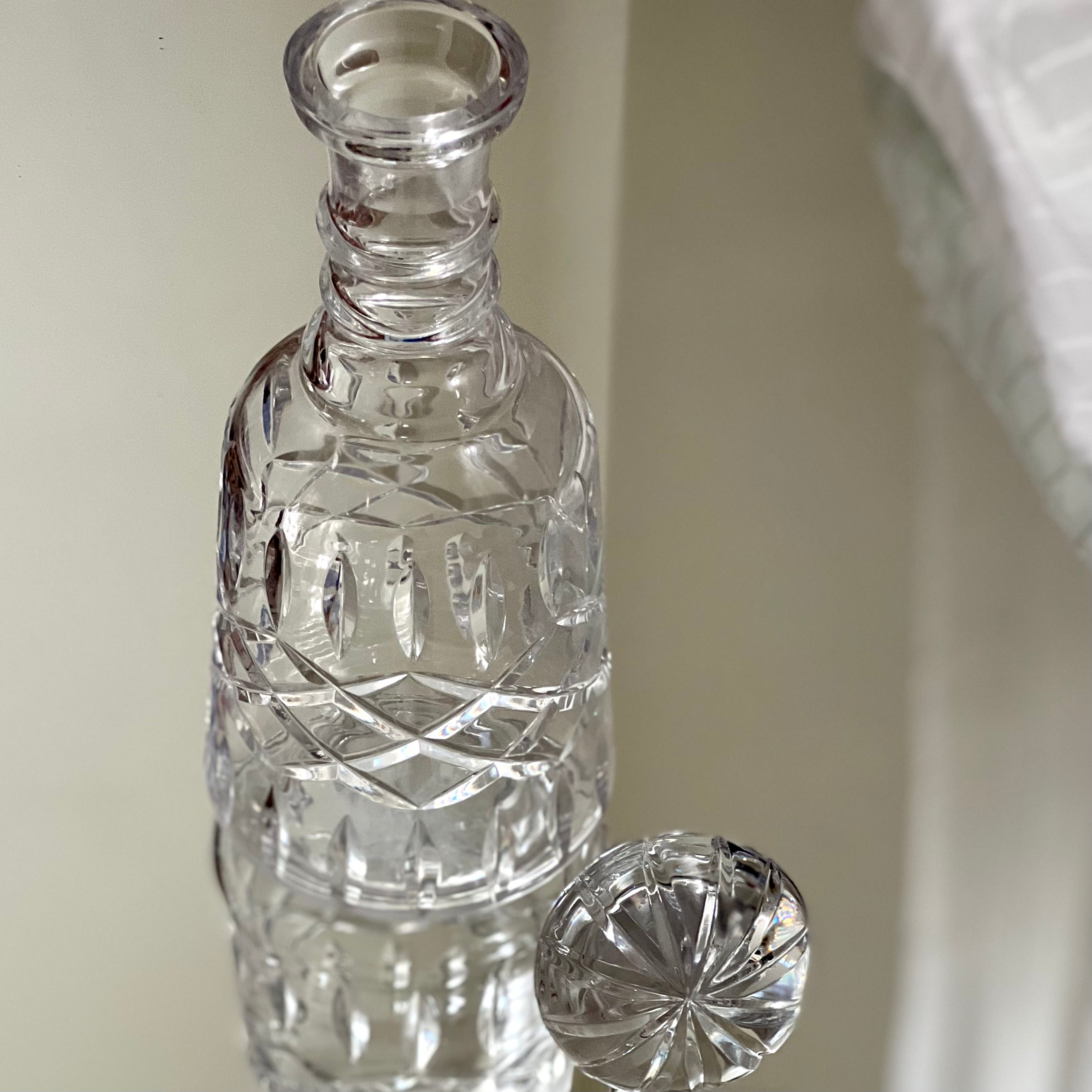 Heavy Vintage Cut Glass Decanter