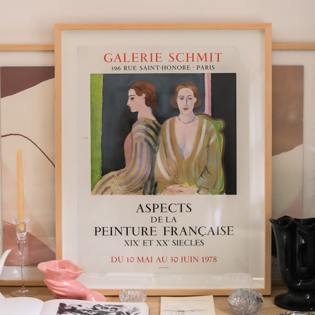 Vintage 1978 French Art Exhibition Poster Golden Rule Gallery