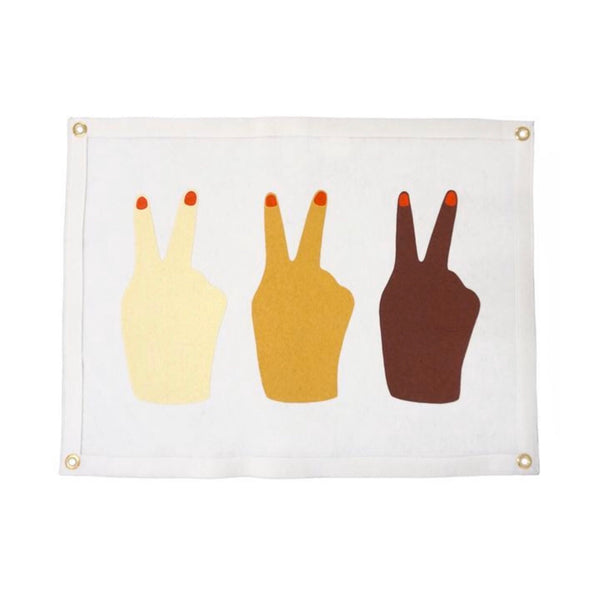 Three Peace Signs Flag | Oxford Pennants | Black Lives Matter | Golden Rule Gallery | Excelsior, MN