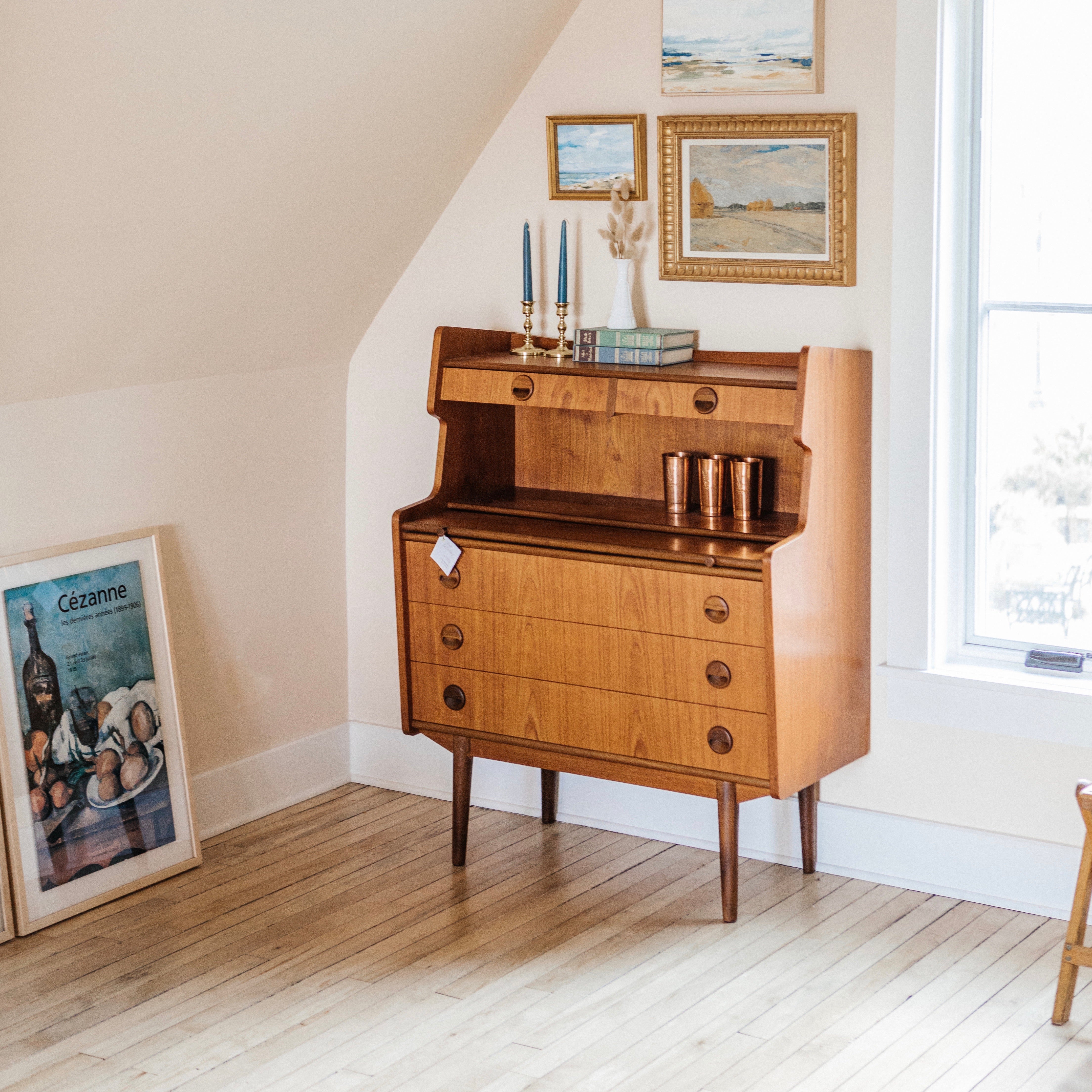 Danish Modern Teak Secretary Desk