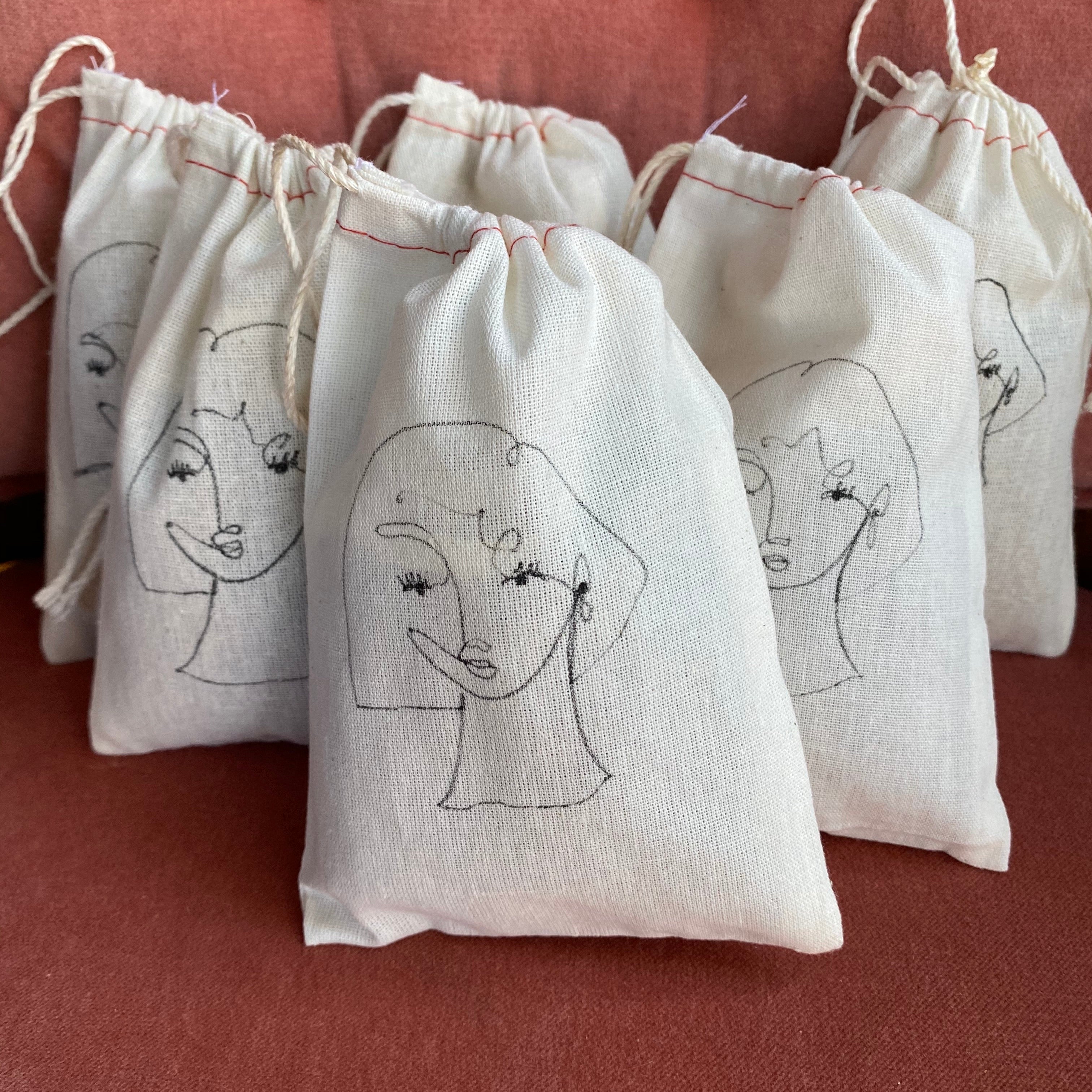 Lavender Sachet with Original Single Line Contour Drawing