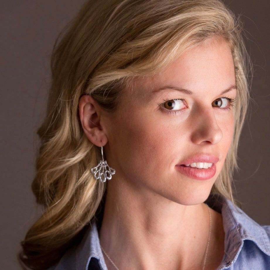 Metallic Lace and Sterling Silver Drop Earrings