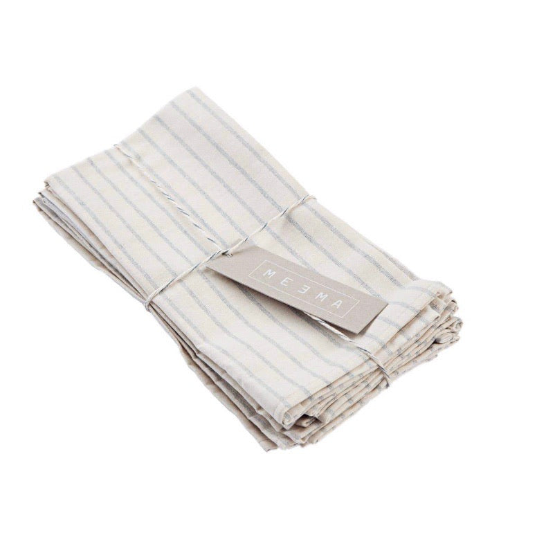 Natural Striped Cotton Napkin Set