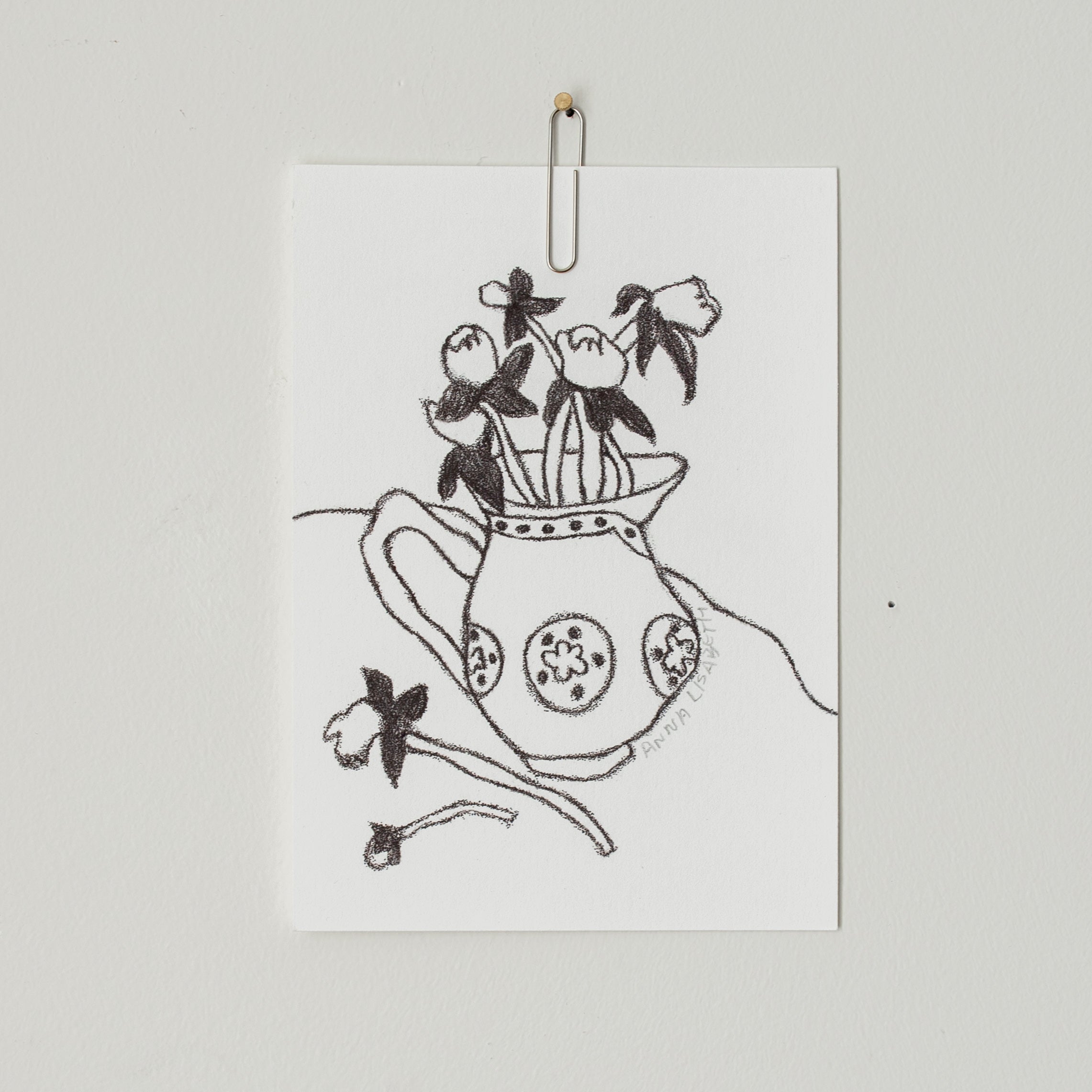 Anna Lisabeth “Blue Pitcher and Flowers” Art Print