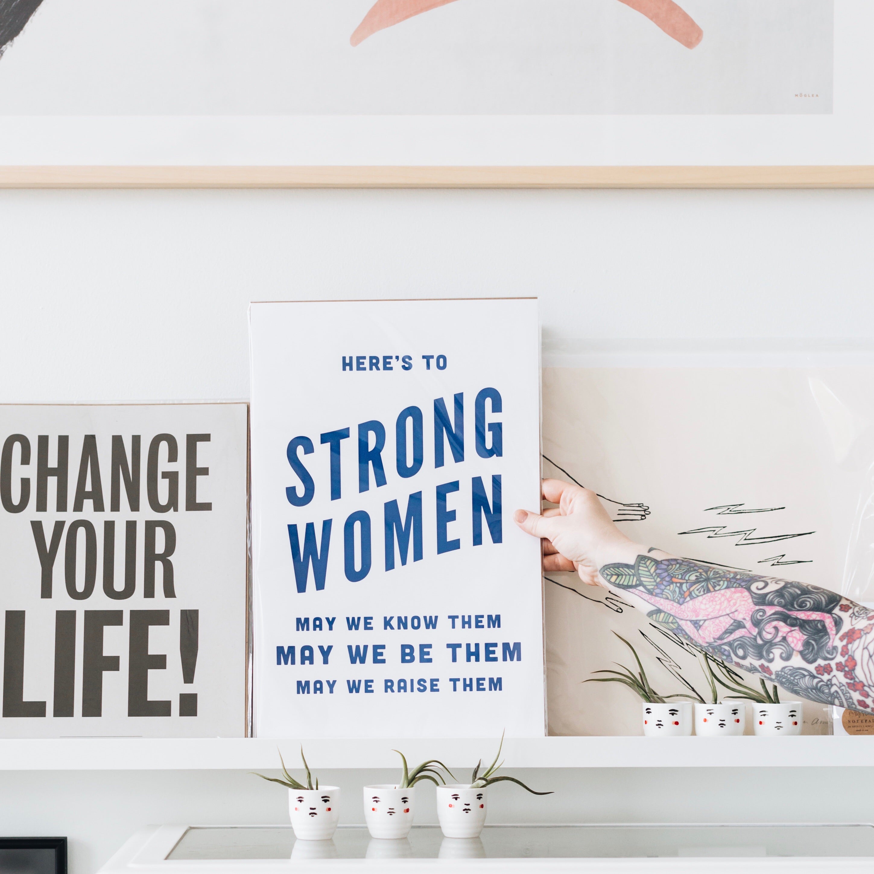 Here's to Strong Women Letterpress Art Print