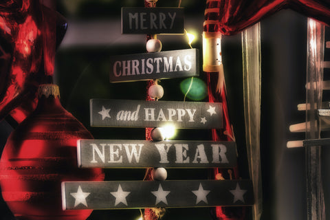 Merry Christmas and New Year sign