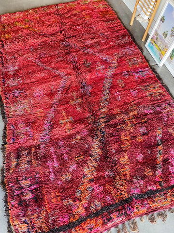 vintage red Zayane Moroccan rug