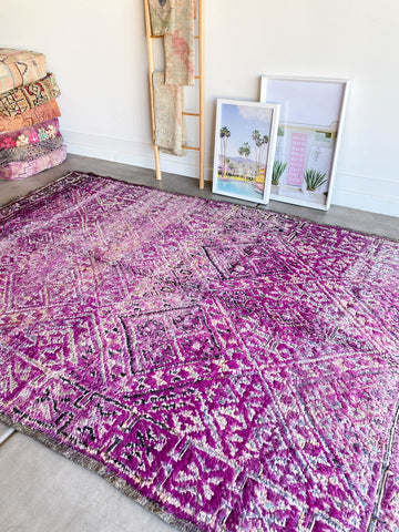 purple geometric Beni M'guild Moroccan rug