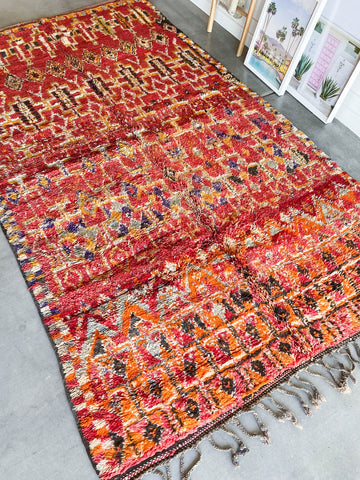 red bold pattern Moroccan rug