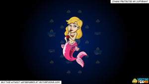 Clipart A Beautiful Mermaid Whispering Something On A Dark Blue