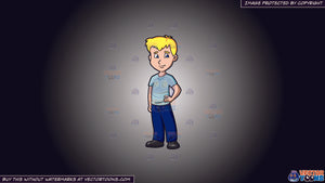 Clipart A Blonde Male High School Student On A White And Black