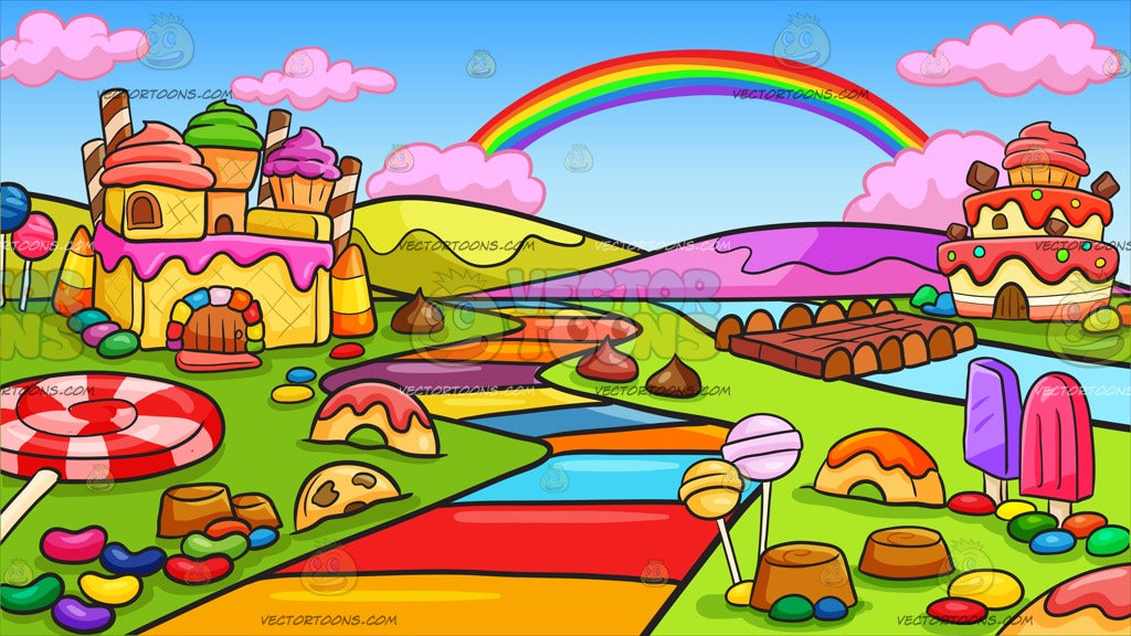 A Candy Land Background – Clipart Cartoons By VectorToons