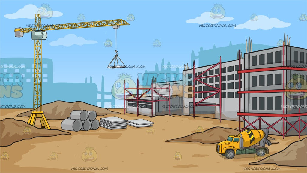 A Construction  Site  Background  Clipart Cartoons By 