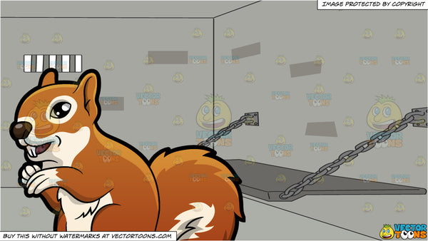 A Cute Squirrel and Amenities Inside A Prison Cell – Clipart Cartoons By  VectorToons