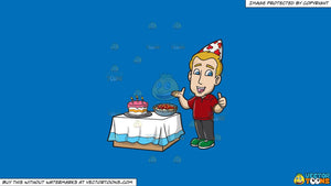 Clipart A Happy Guy Celebrating His Birthday On A Solid Spanish