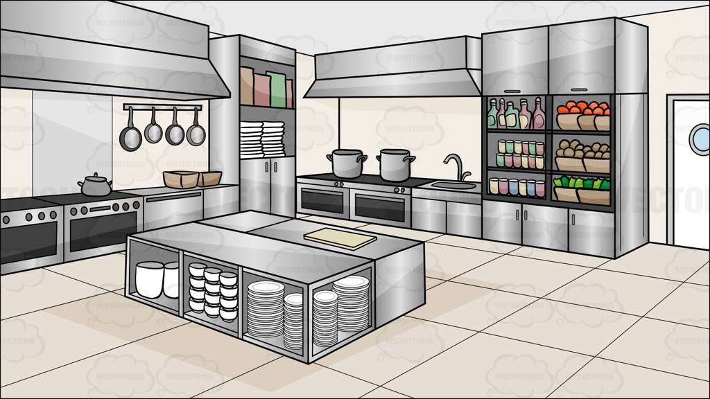 A Kitchen Restaurant Background – Clipart Cartoons By VectorToons