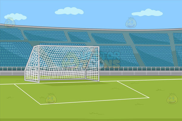 A Soccer Field With Stadium Seating Background Clipart Cartoons By Vectortoons