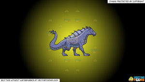 Clipart A Violet Dragon On A Yellow And Black Gradient Background