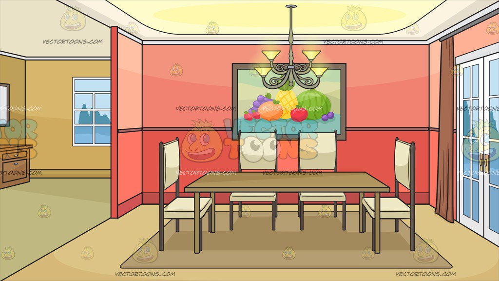 An Empty Dining Room Background – Clipart Cartoons By VectorToons