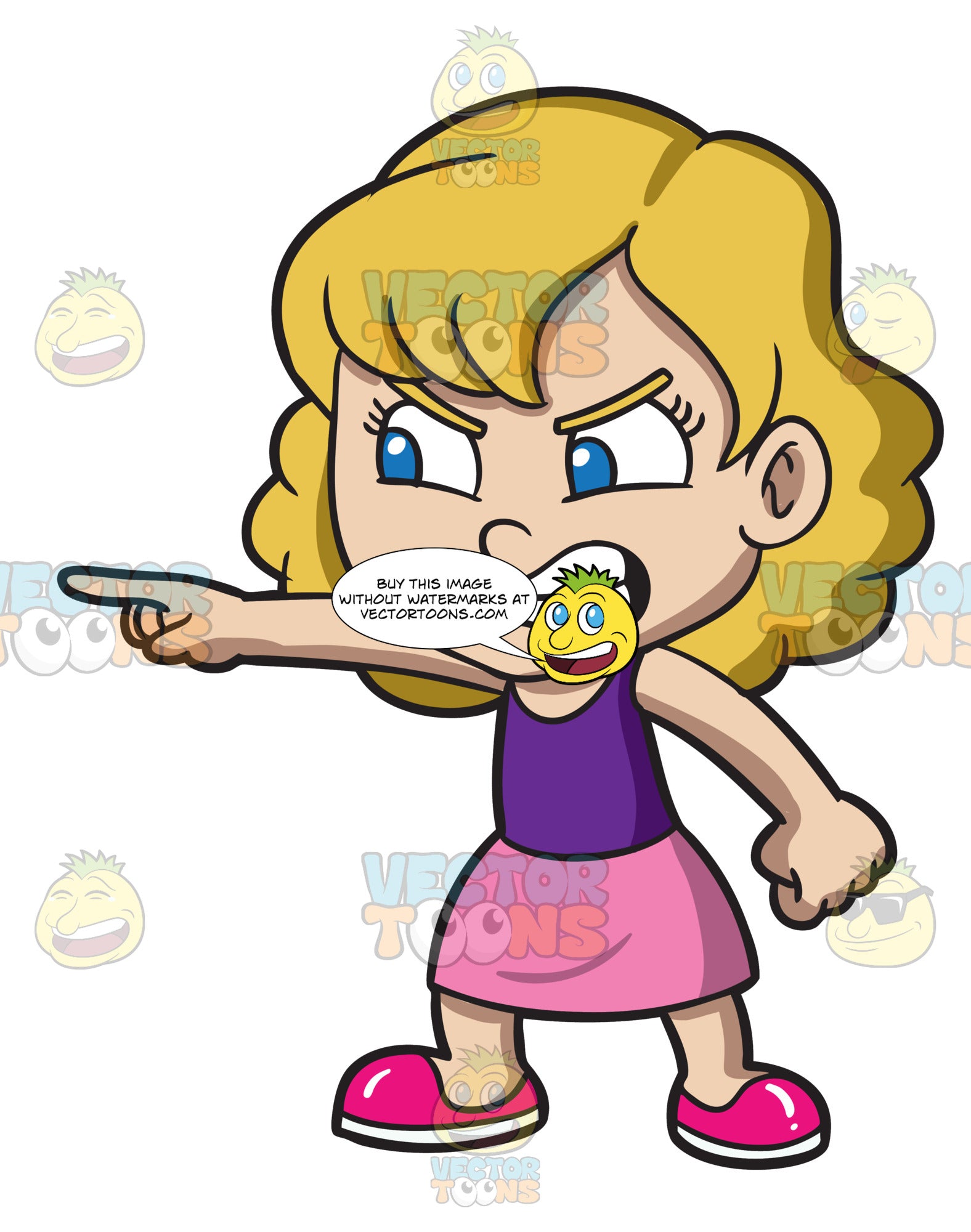 A Little Girl Getting Angry At Somebody Clipart Cartoons By