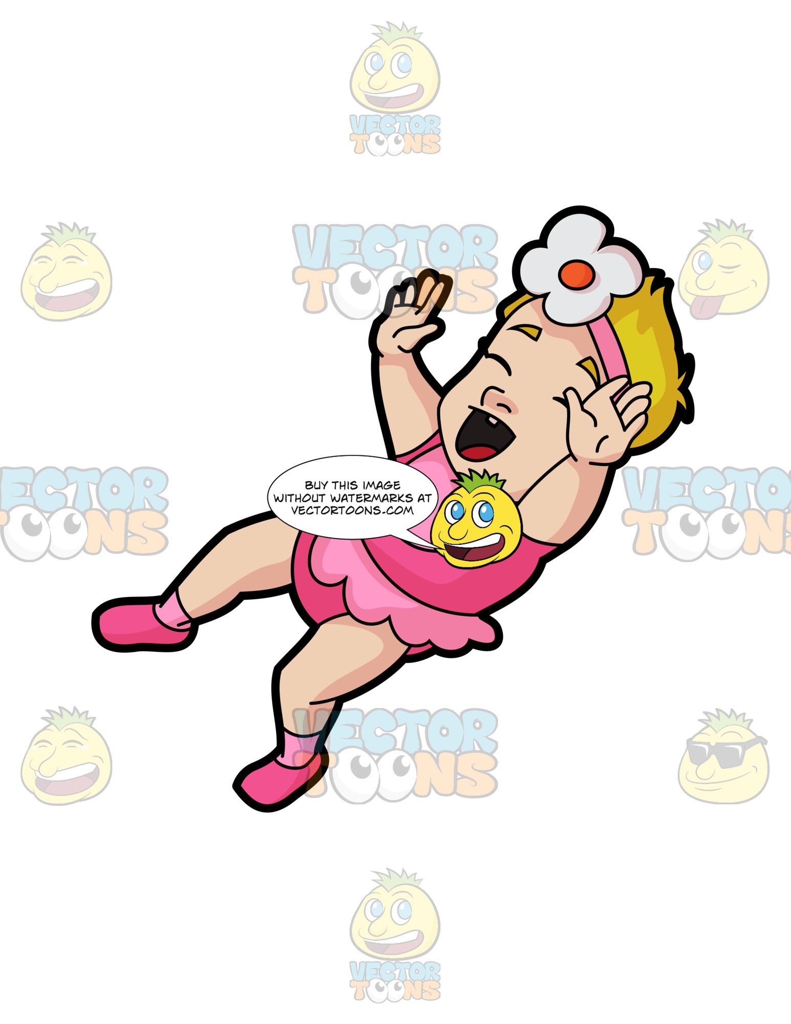 A Very Happy Little Girl Clipart Cartoons By Vectortoons