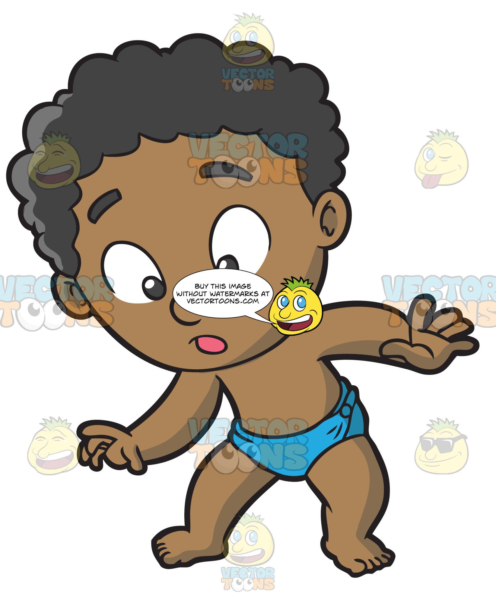 Download A Black Baby Boy Finding Something Interesting On The Floor Clipart Cartoons By Vectortoons