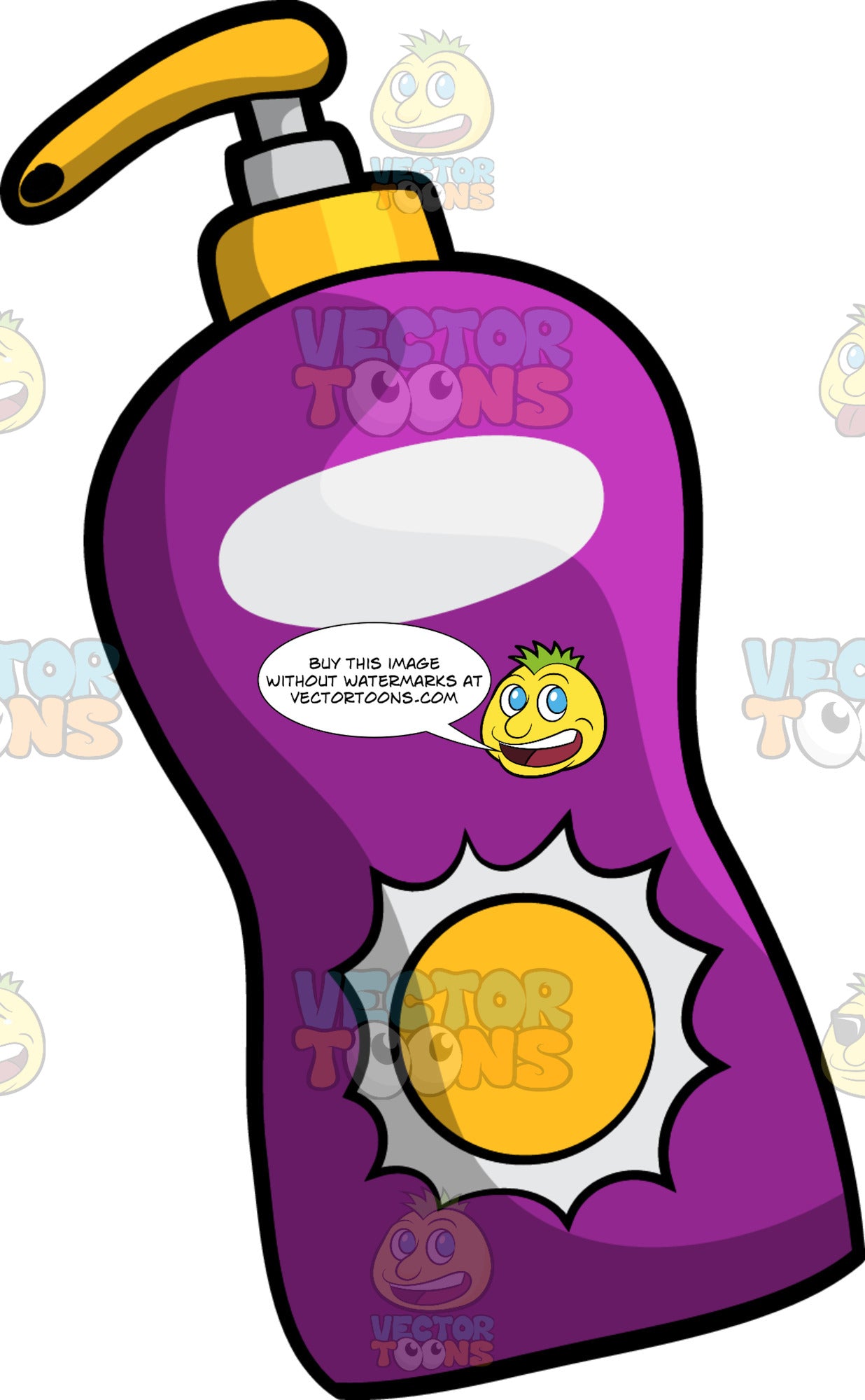 Cartoon: A Bottle Of Sunscreen | Clipart Images