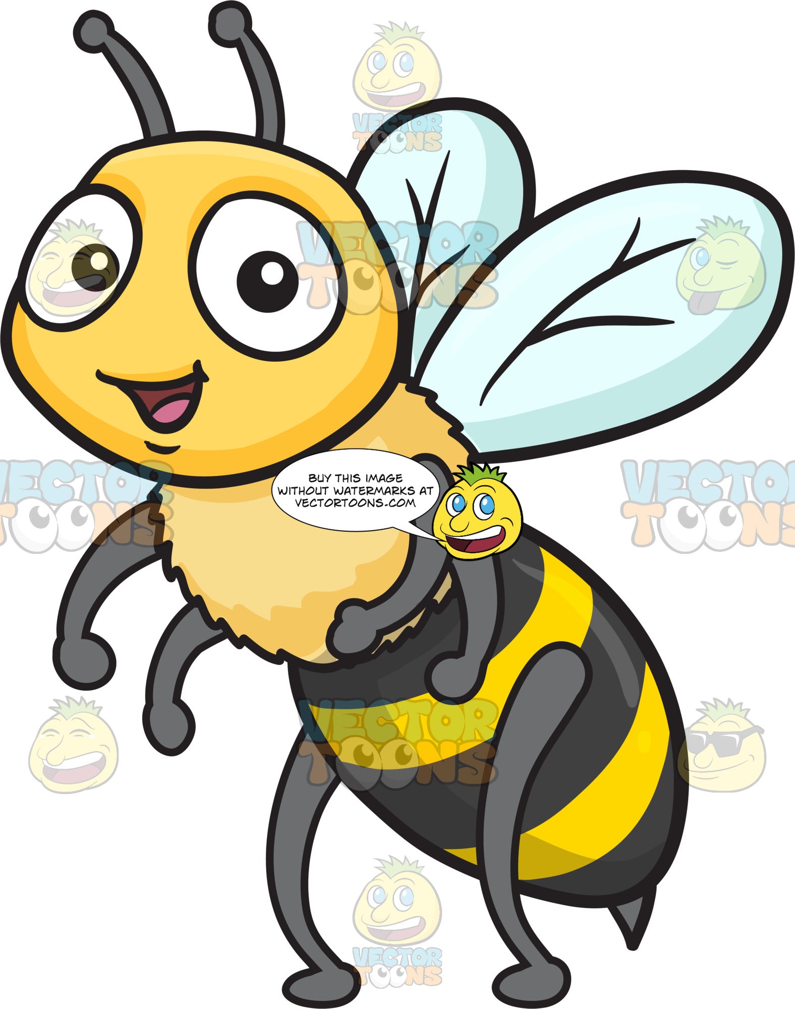 A Giddy Bee Clipart Cartoons By Vectortoons