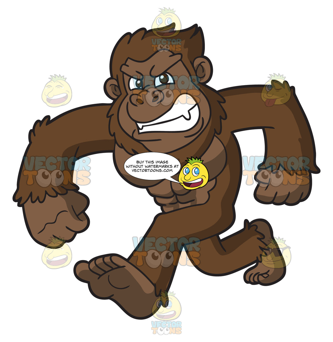 A Mad Bigfoot – Clipart Cartoons By VectorToons