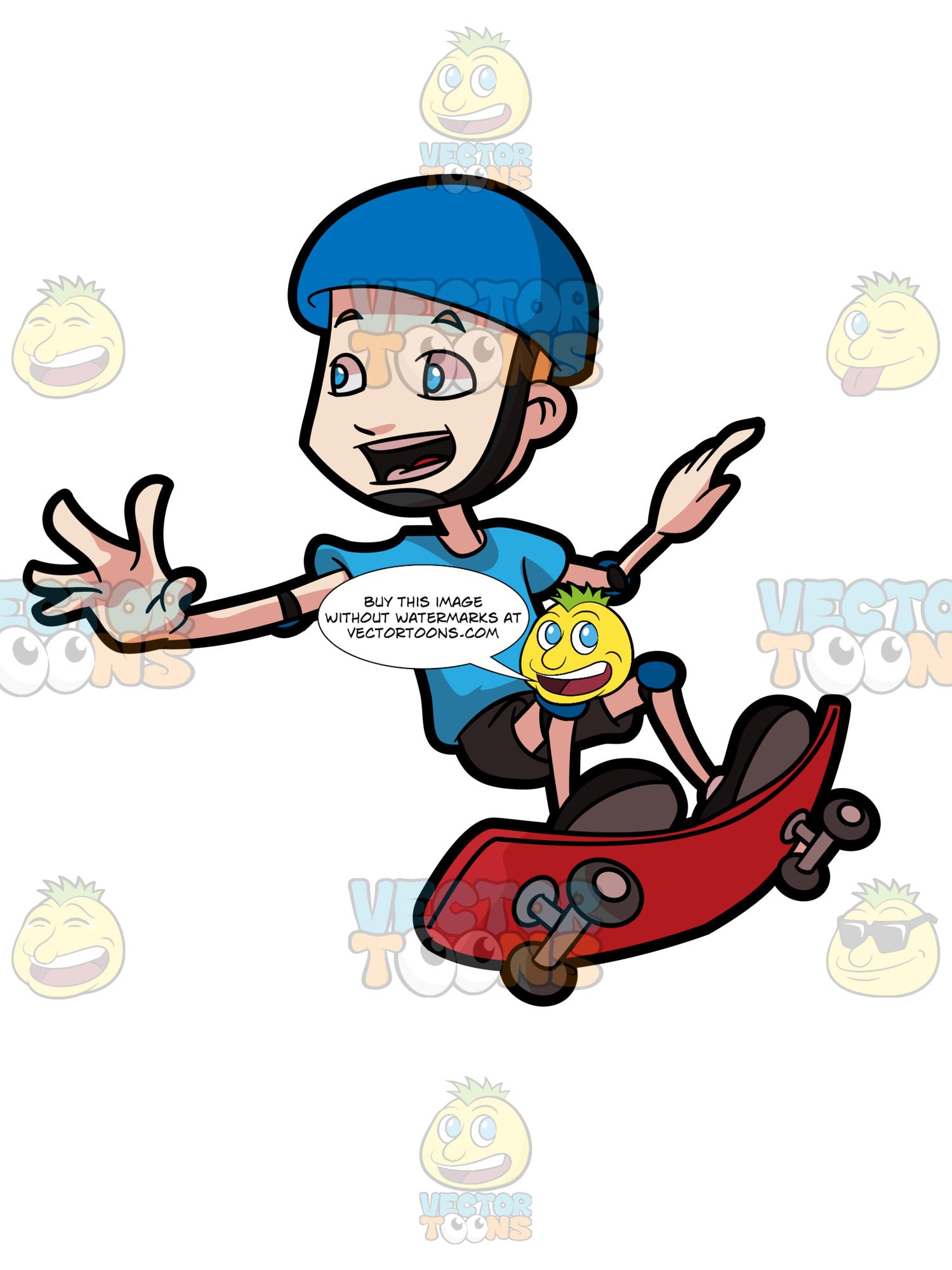 A Boy Does A Skateboard Trick In The Air Clipart Cartoons By