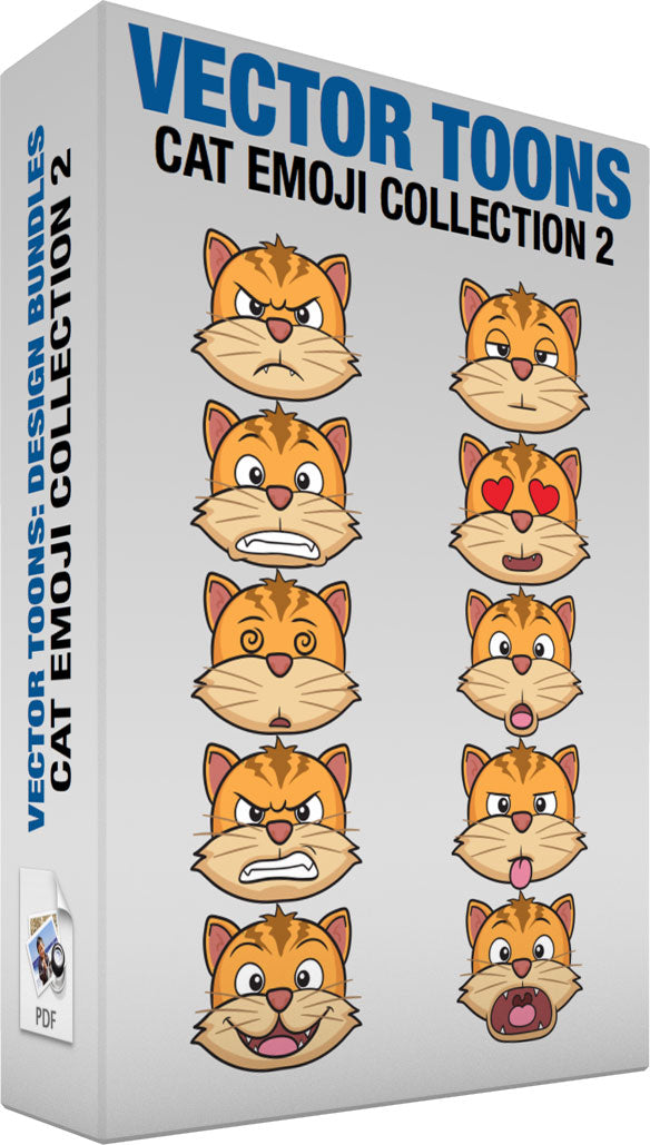Cat Emoji Collection 2 – Clipart Cartoons By VectorToons