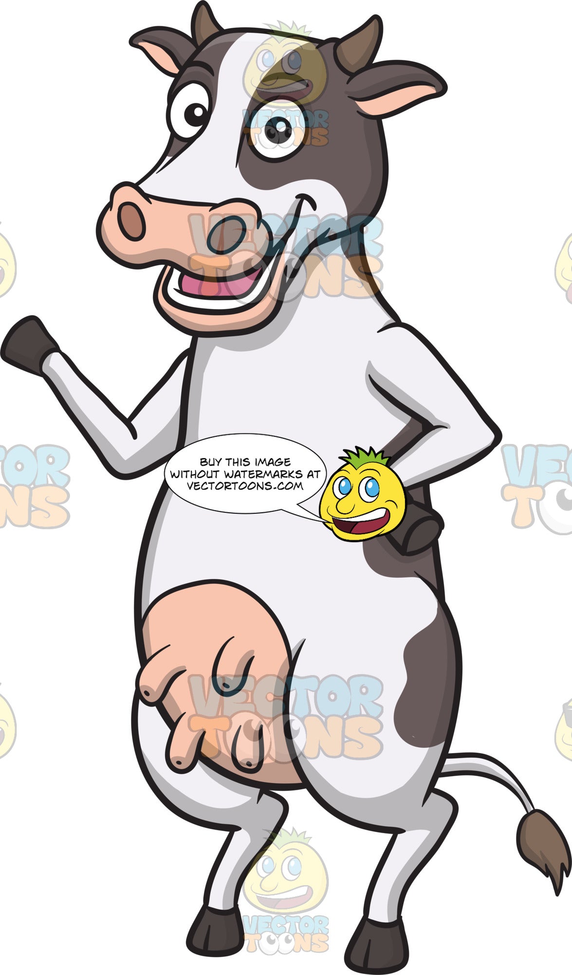 A Friendly Cow – Clipart Cartoons By VectorToons