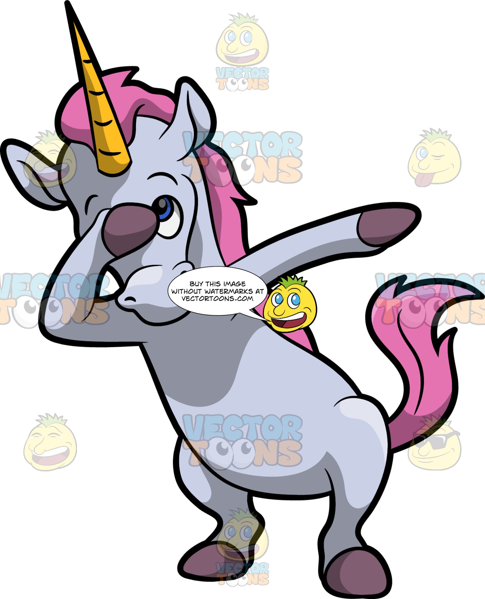 Download A Dabbing Unicorn - Clipart Cartoons By VectorToons