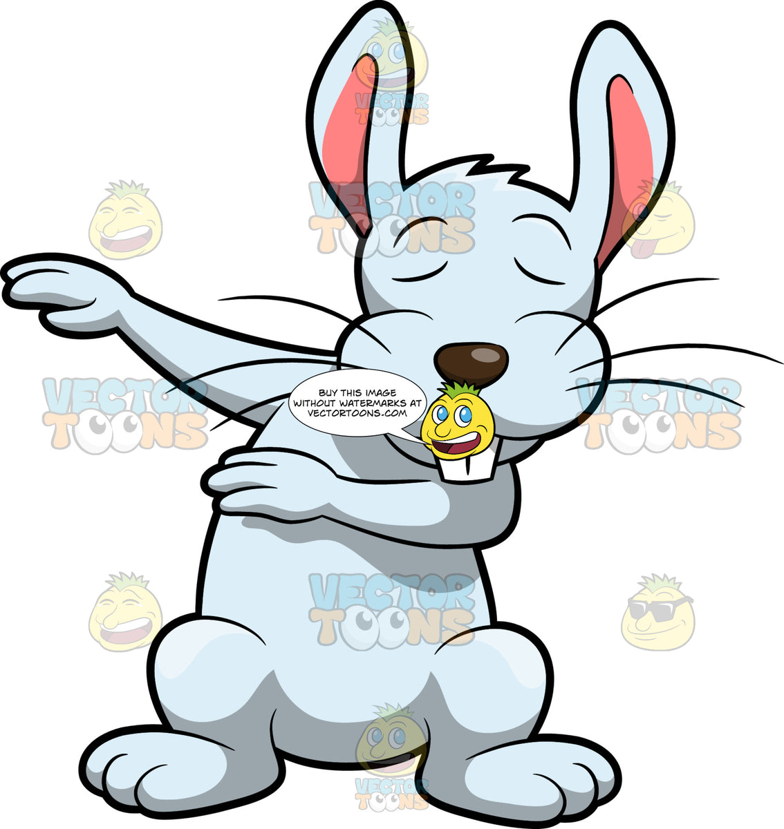 Download A Dabbing Rabbit - Clipart Cartoons By VectorToons