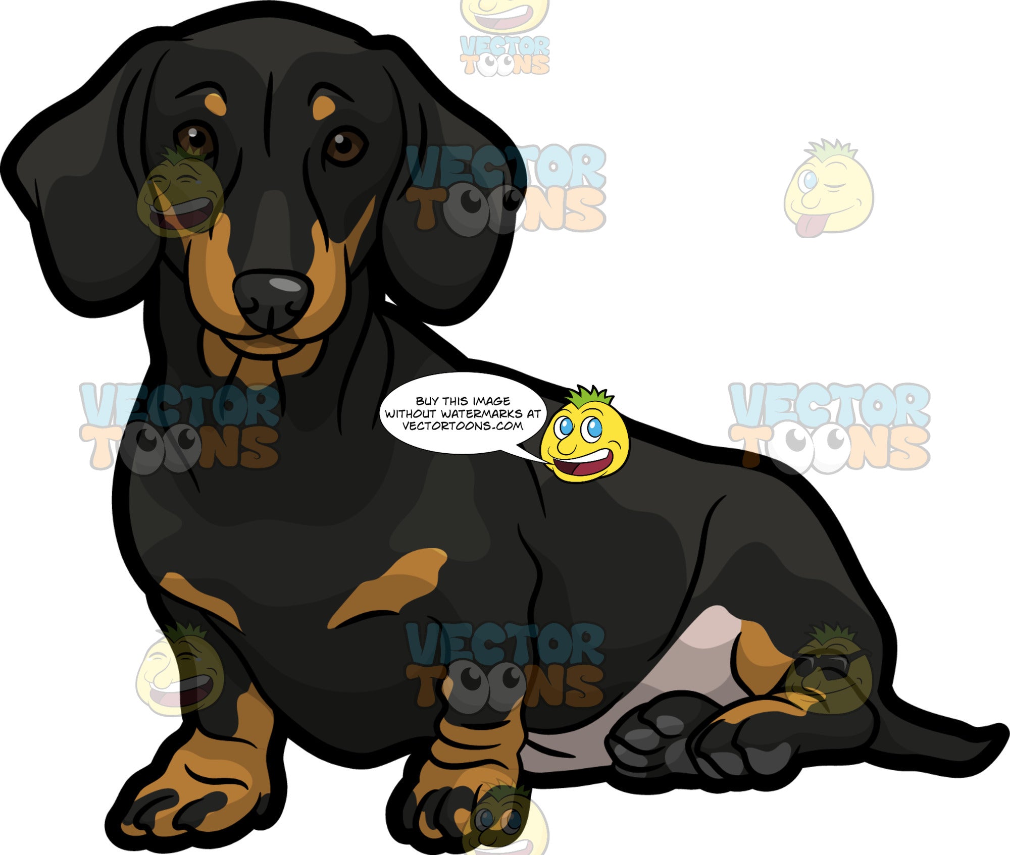 A Very Cute Dachshund Dog Taking A Break – Clipart Cartoons By VectorToons