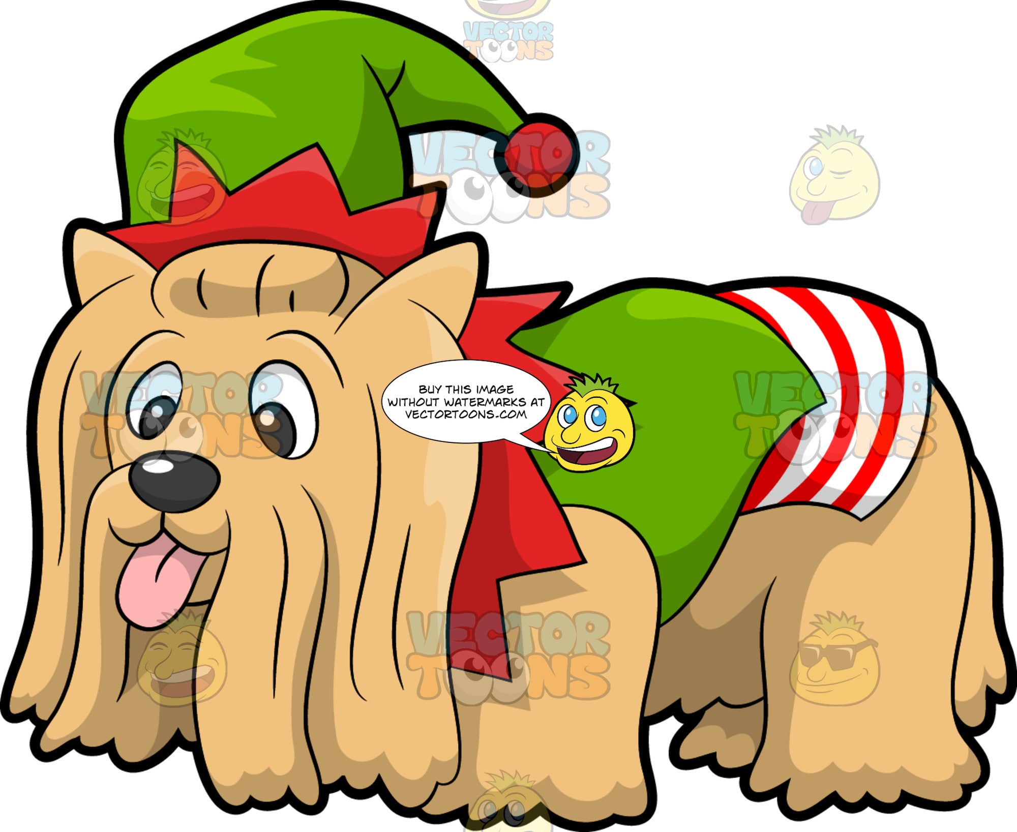 dog in elf costume
