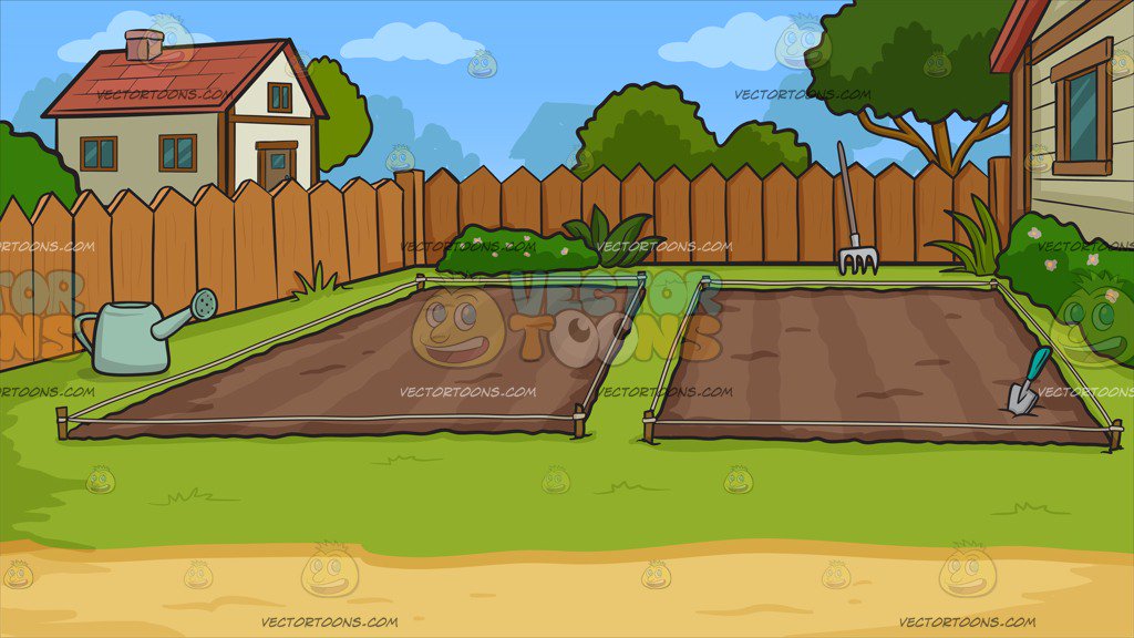 Empty Backyard Vegetable Garden Background – Clipart Cartoons By