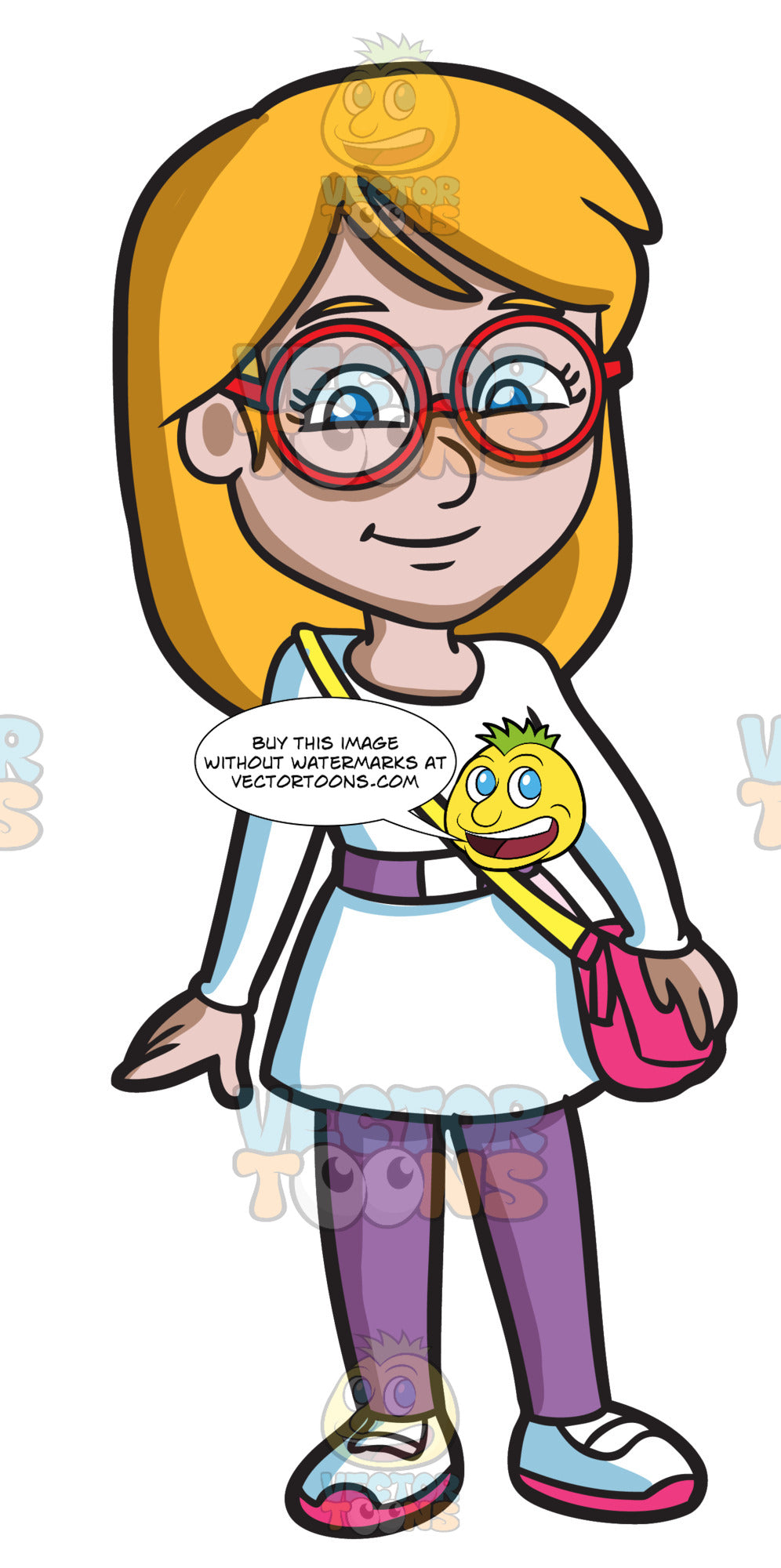 A Smart And Beautiful Girl Clipart Cartoons By Vectortoons