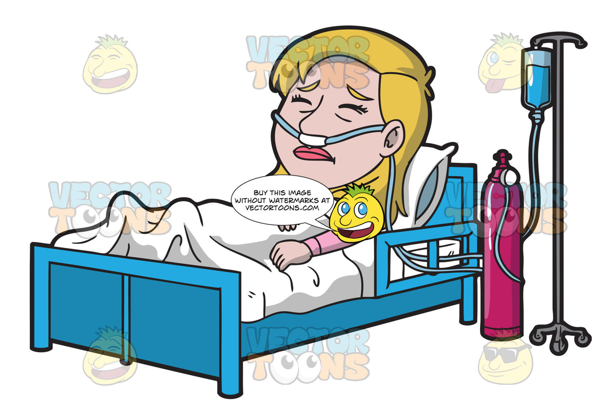 A Female  Patient  Confined In The Hospital  Clipart 