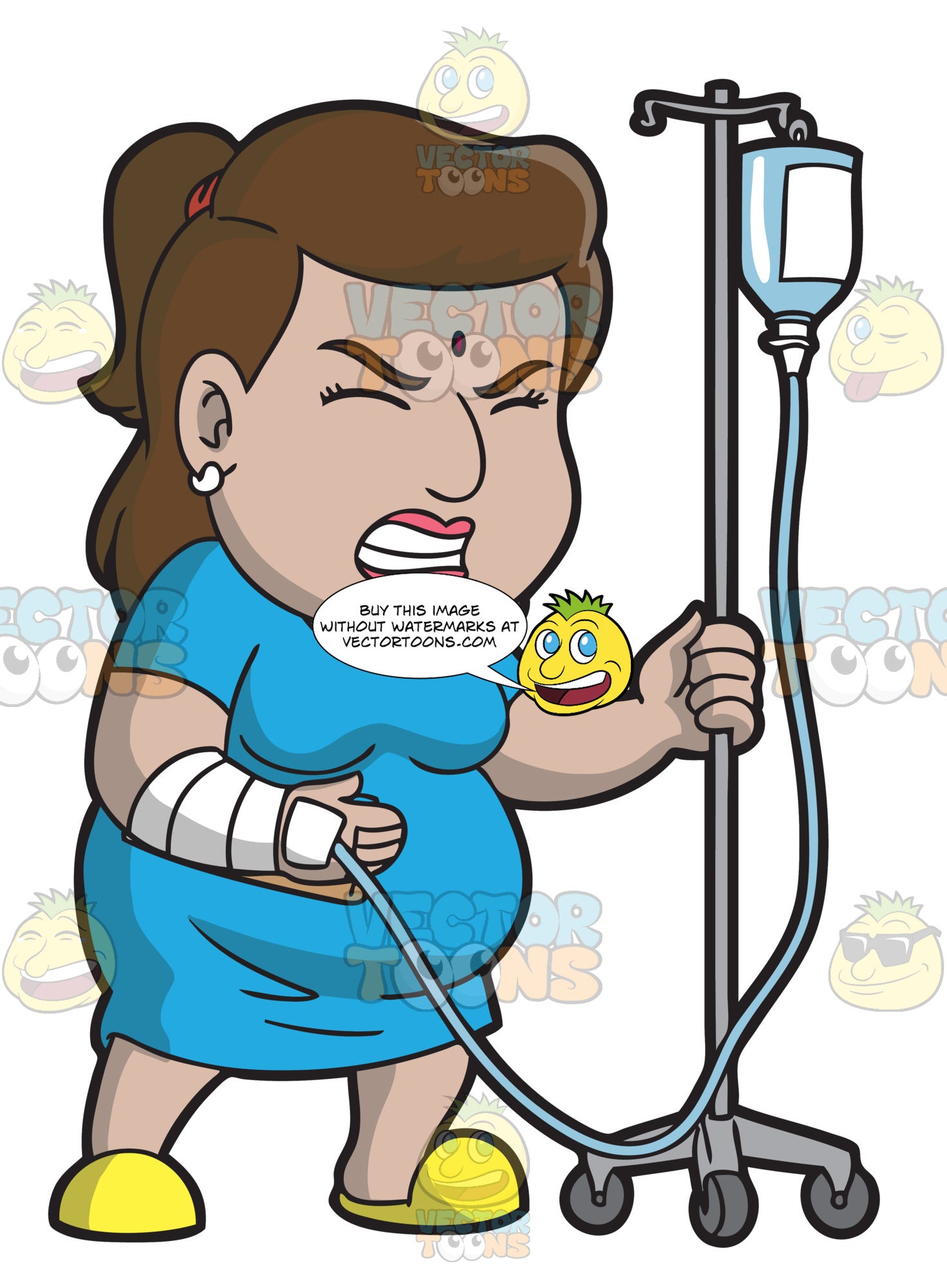 A Female  Patient  In Pain Clipart Cartoons  By VectorToons