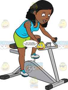 riding a stationary bike