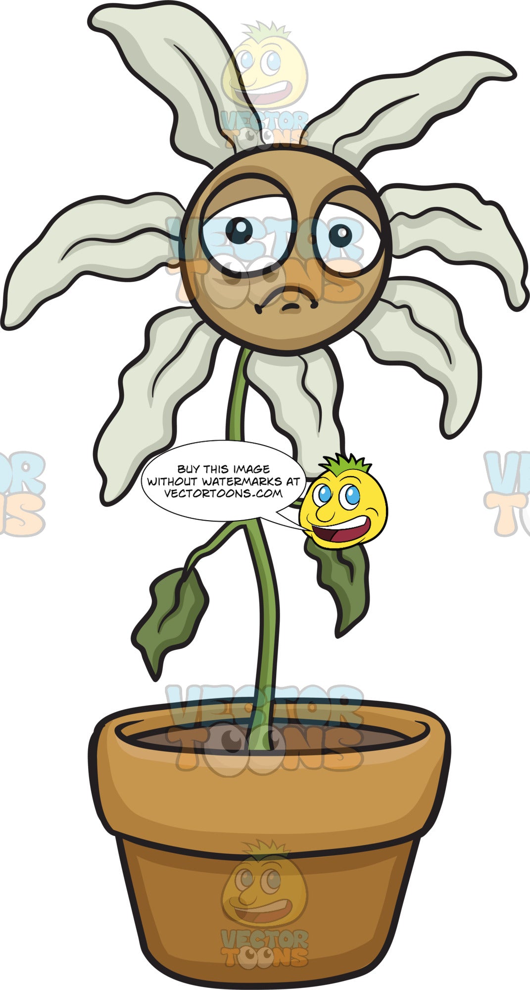 A withering flower  Clipart Cartoons  By VectorToons