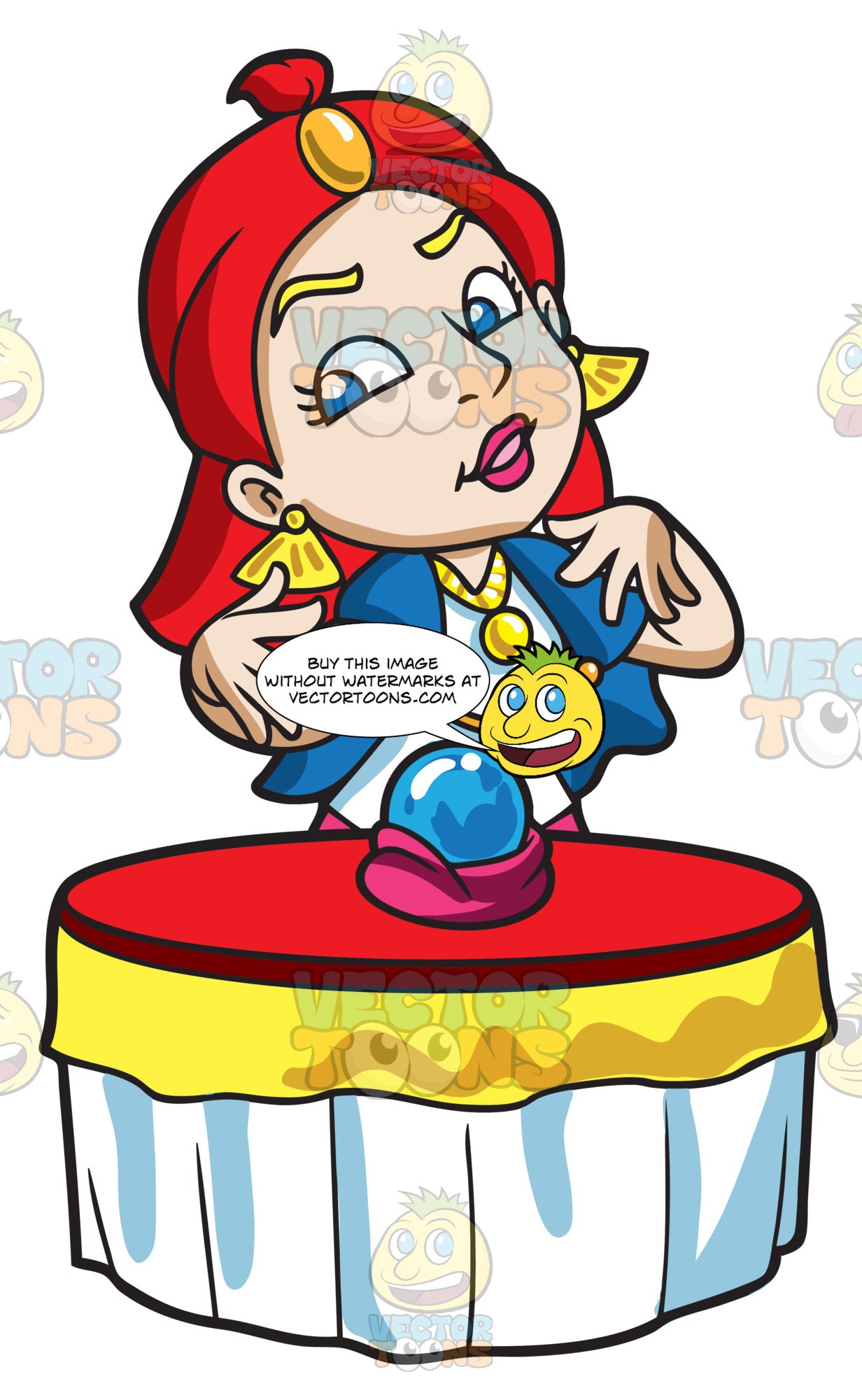 A Fortune Teller Reading The Orb Clipart Cartoons By Vectortoons