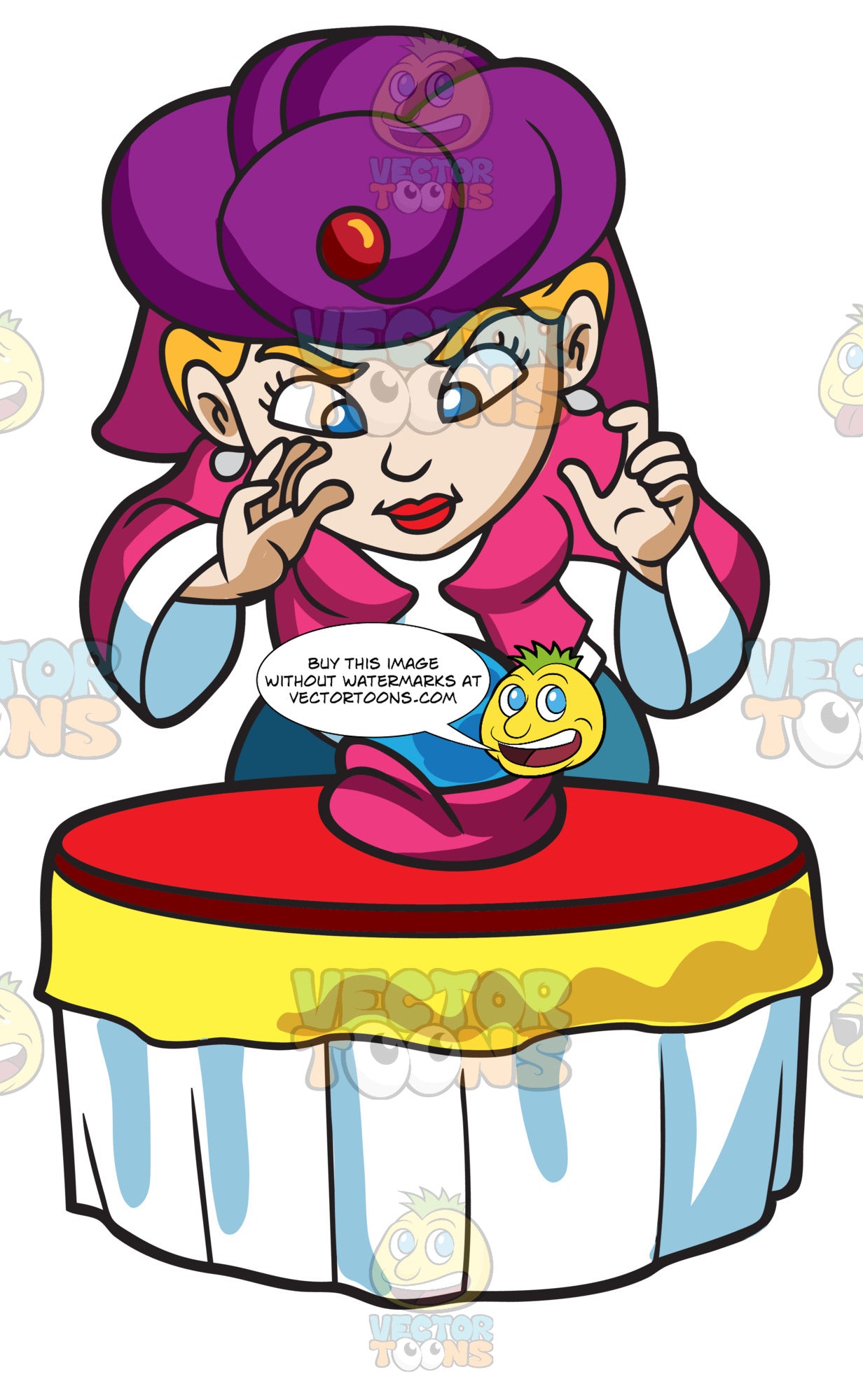 A Fortune Teller Using A Crystal Ball Clipart Cartoons By Vectortoons