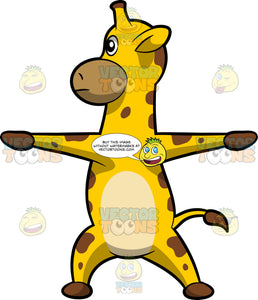 A Giraffe Doing A Warrior Two Yoga Pose Clipart Cartoons By Vectortoons