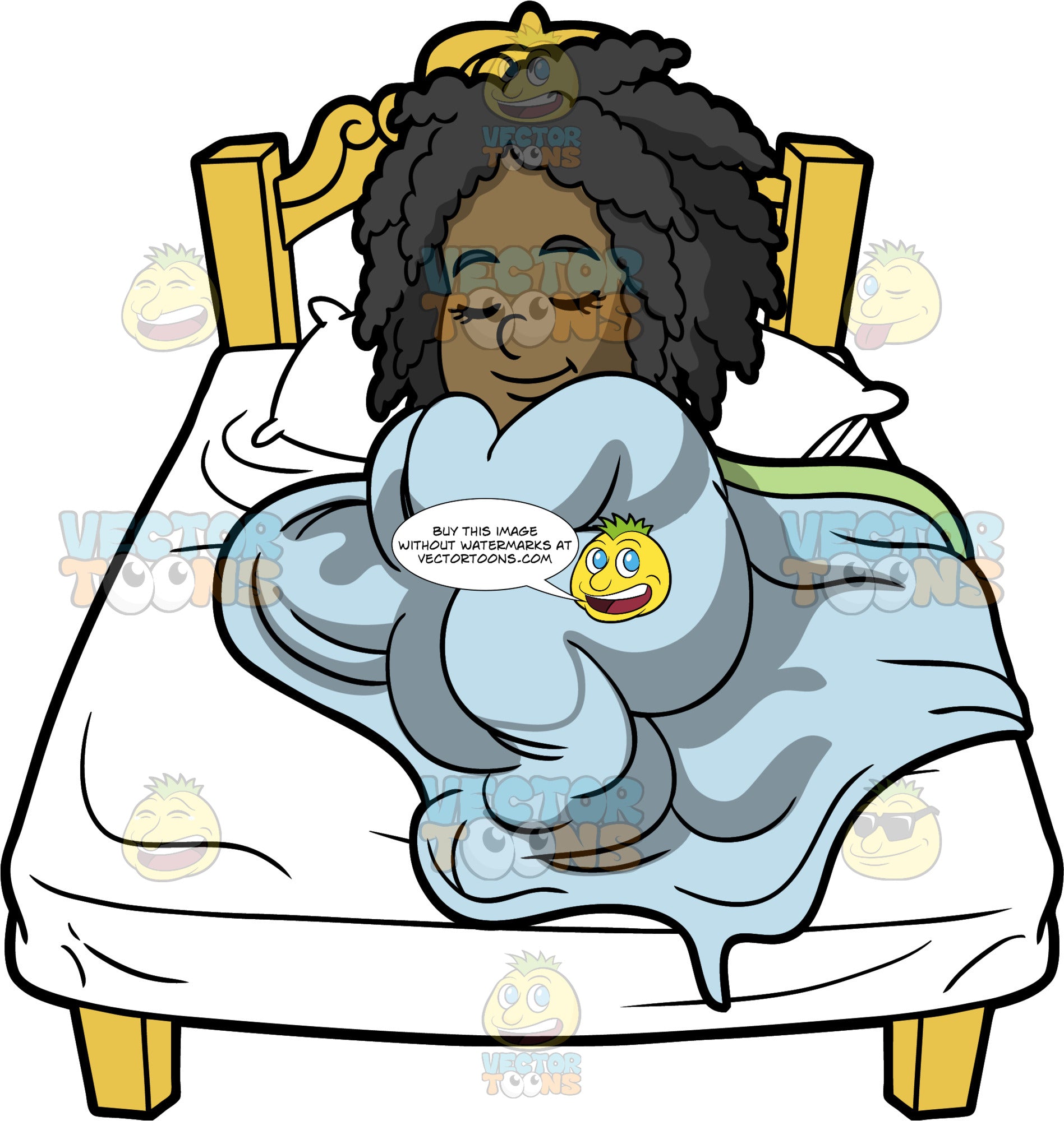 Young Lisa Sleeping Soundly In Her Bed Clipart Cartoons By Vectortoons