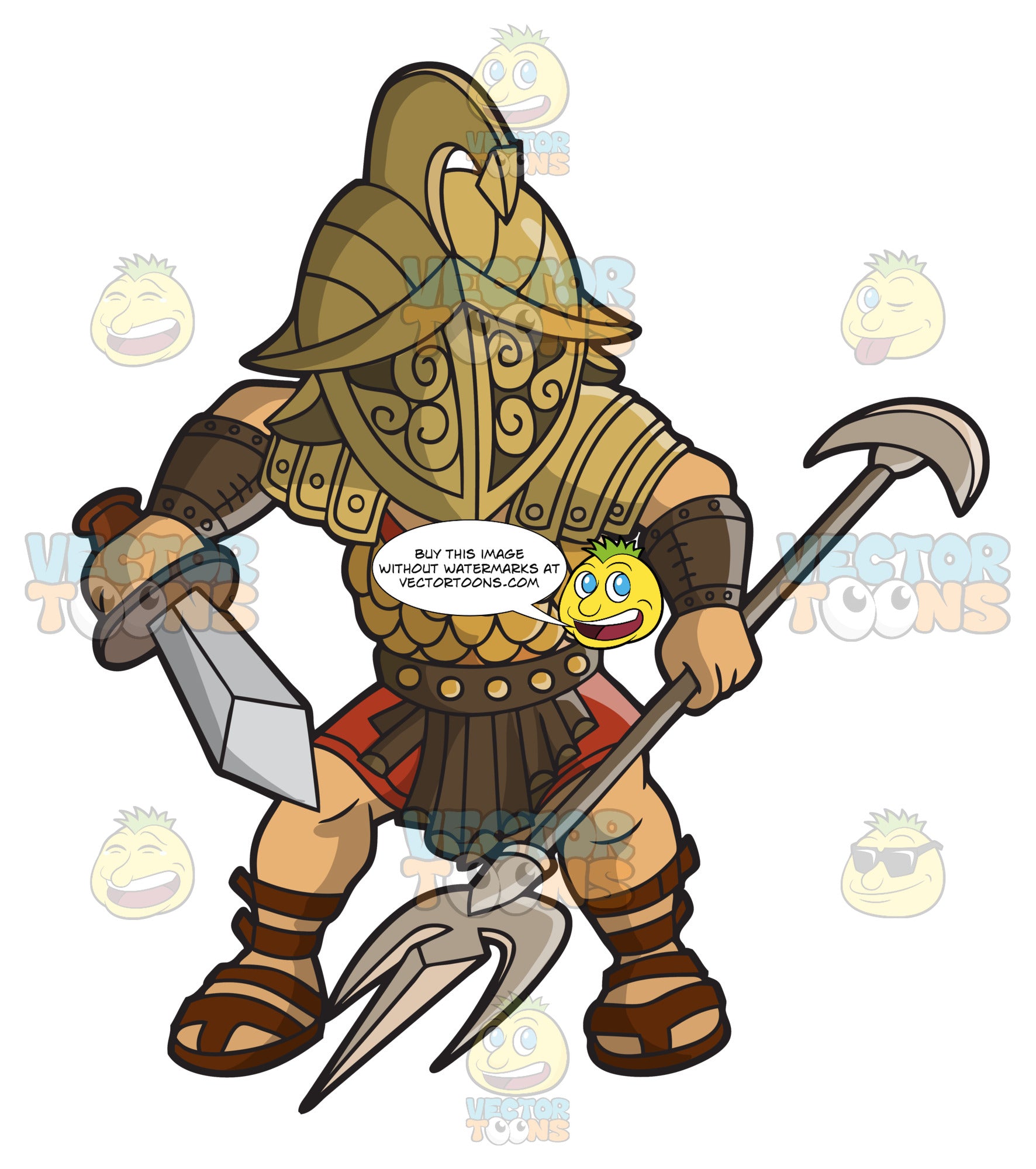 A Roman Soldier Gladiator Clipart Cartoons By Vectortoons | Images and