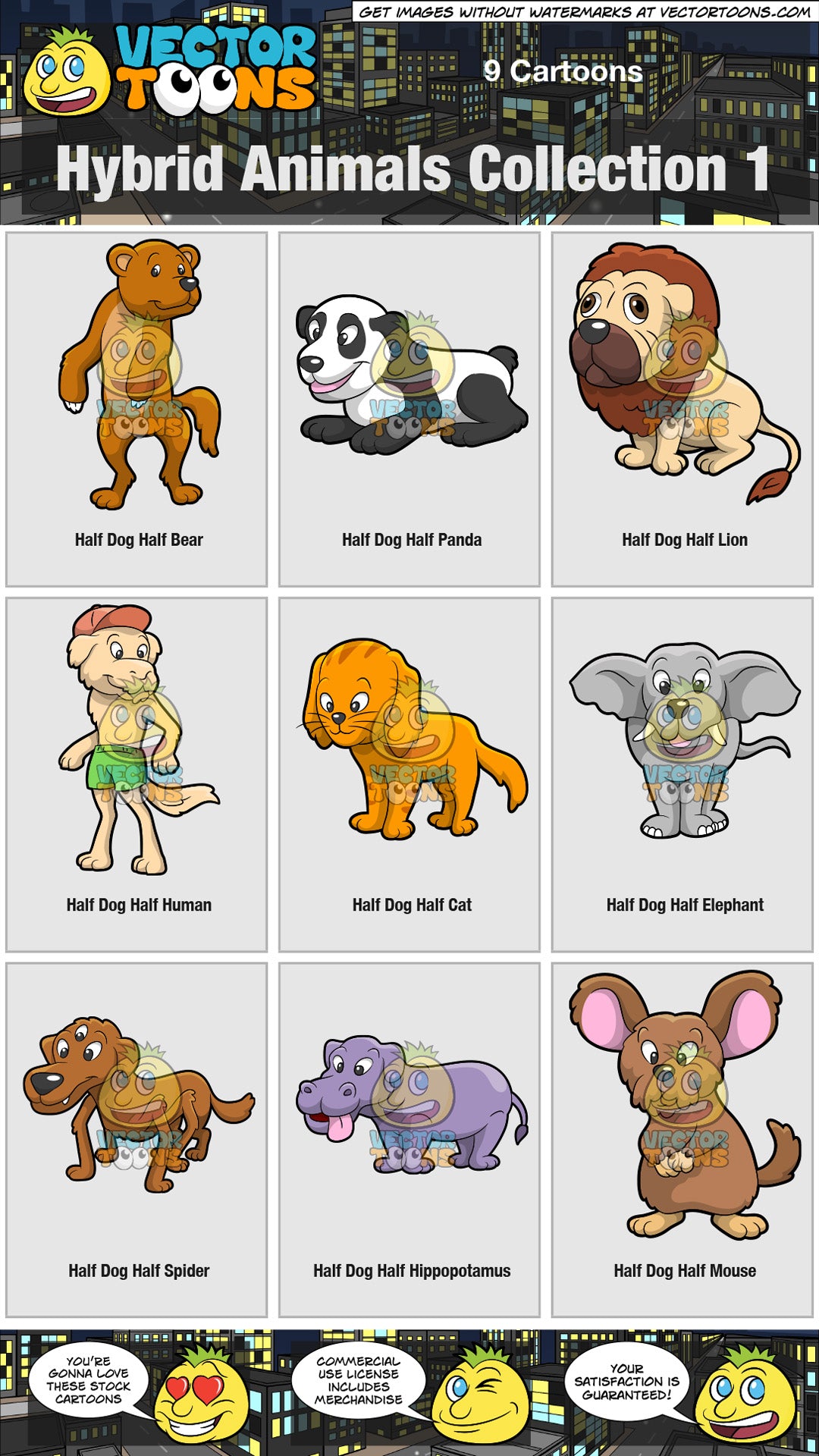 Hybrid Animals Collection 1 – Clipart Cartoons By VectorToons