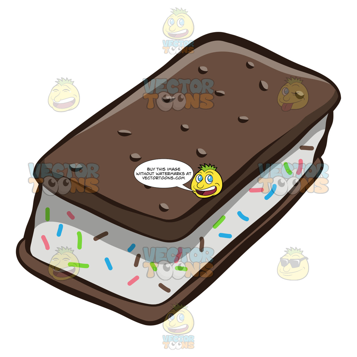 A Delightful Bar  Of Ice  Cream  Sandwich Clipart Cartoons  