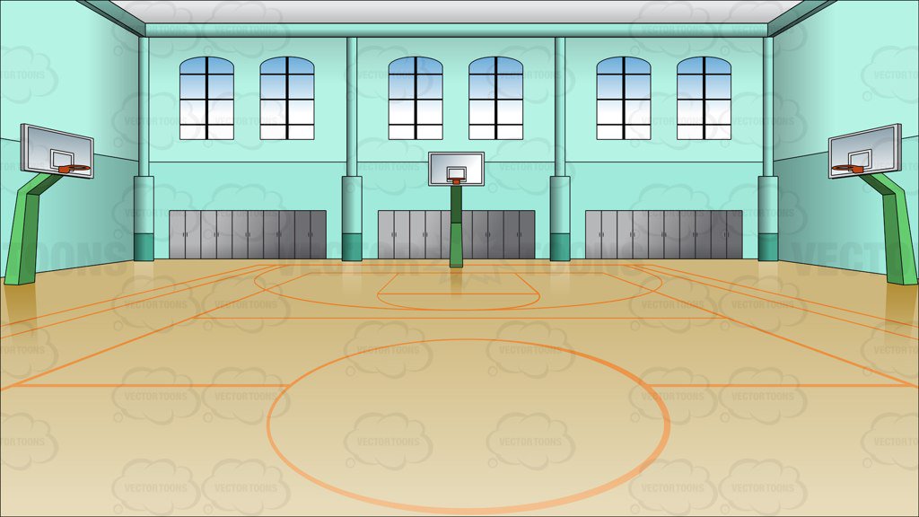 Indoor Basketball Court Background – Clipart Cartoons By VectorToons